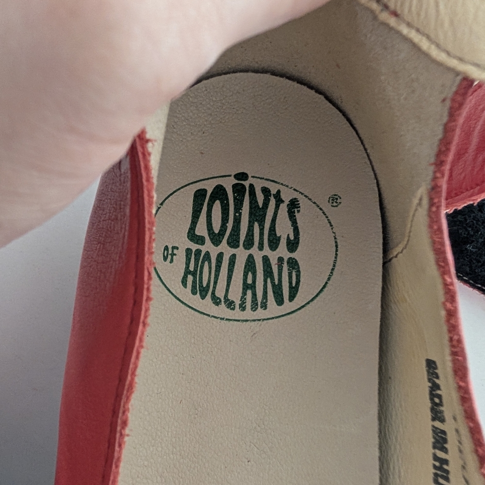 Loints Of Holland Women's Fire Red Leather Shoes Size 10 - Picture 7 of 7